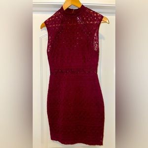Windsor Crochet Burgundy Dress